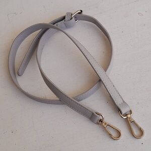 Gray Strap Silver Hardware Replacement Crossbody Bag Strap